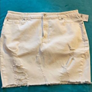 White Denim Skirt